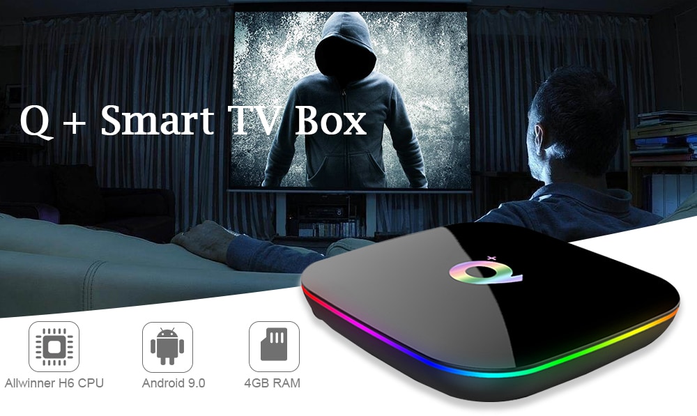 Q + Smart TV Box with Power Certification Allwinner H6 / Android 9.0- Black 4GB RAM+32GB ROM UK Plug Q + Smart TV Box with Power Certification Allwinner H6 / Android 9.0- Black 4GB RAM+32GB ROM UK Plug