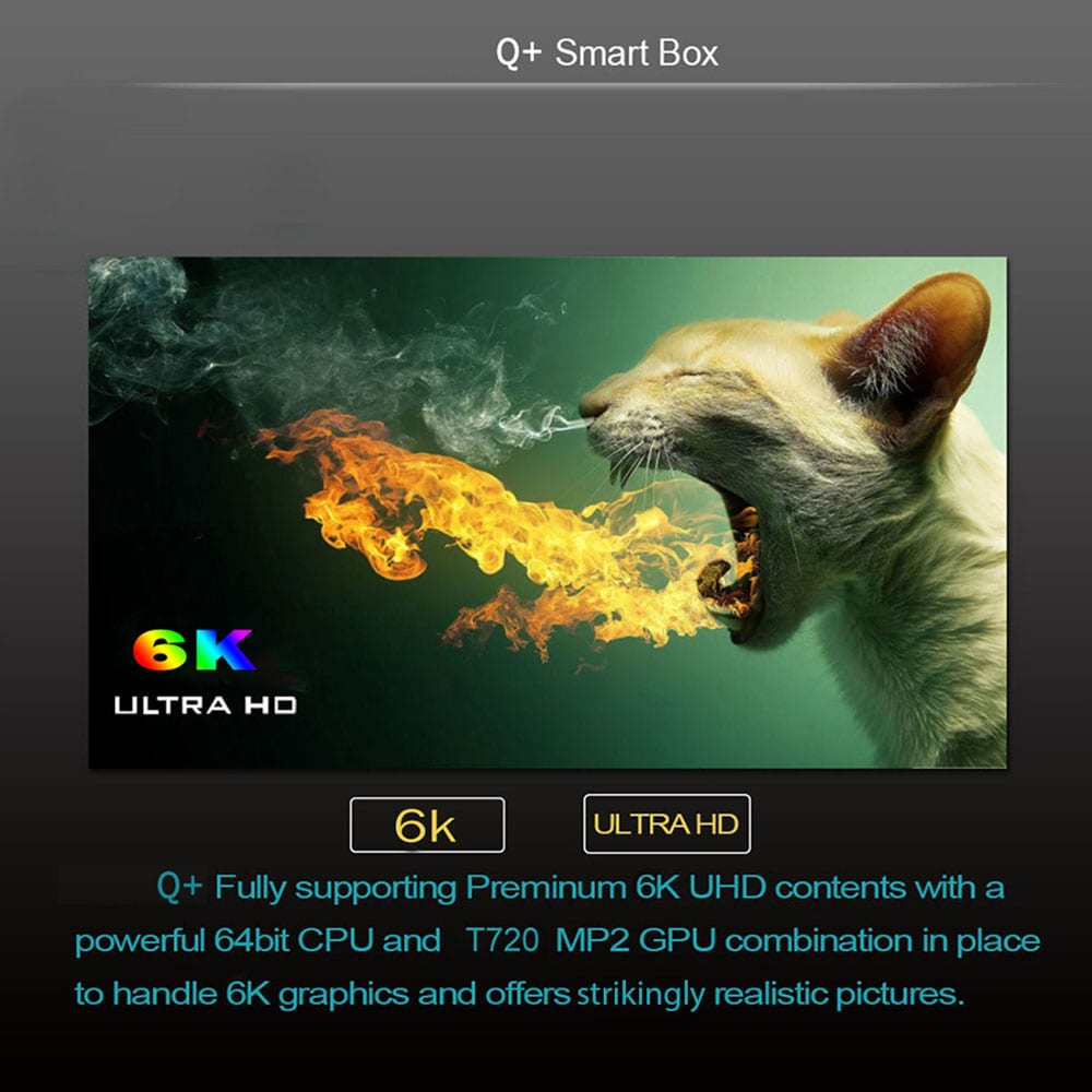 Q + Smart TV Box with Power Certification Allwinner H6 / Android 9.0- Black 4GB RAM+32GB ROM UK Plug Q + Smart TV Box with Power Certification Allwinner H6 / Android 9.0- Black 4GB RAM+32GB ROM UK Plug