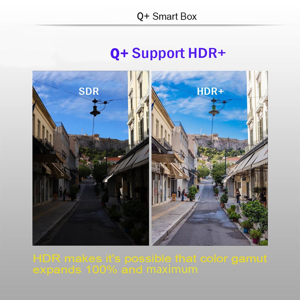 Q + Smart TV Box with Power Certification Allwinner H6 / Android 9.0- Black 4GB RAM+32GB ROM UK Plug Q + Smart TV Box with Power Certification Allwinner H6 / Android 9.0- Black 4GB RAM+32GB ROM UK Plug