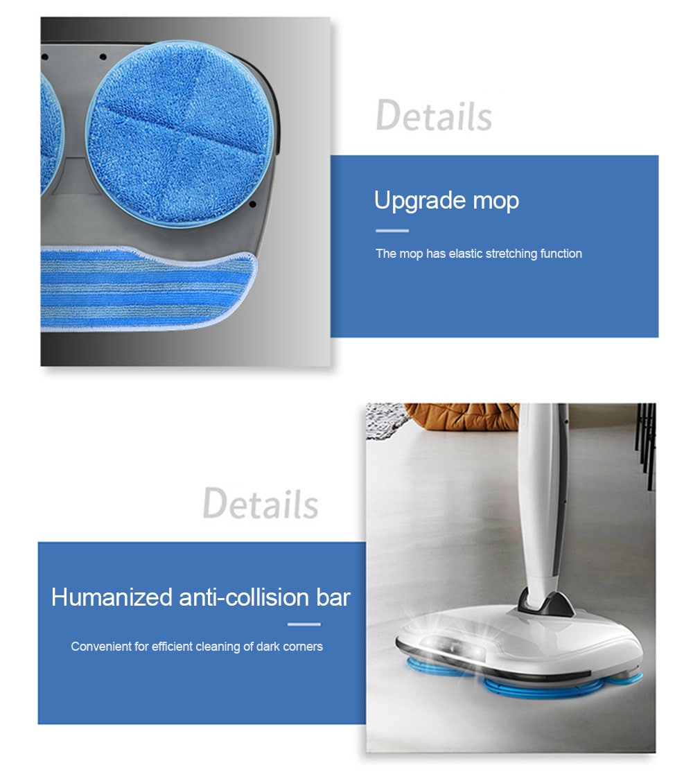 Wireless Electric Mopping Machine Rotation Water Spraying Household Automatic Sweeper- White Chinese Plug Wireless Electric Mopping Machine Rotation Water Spraying Household Automatic Sweeper- White Chinese Plug