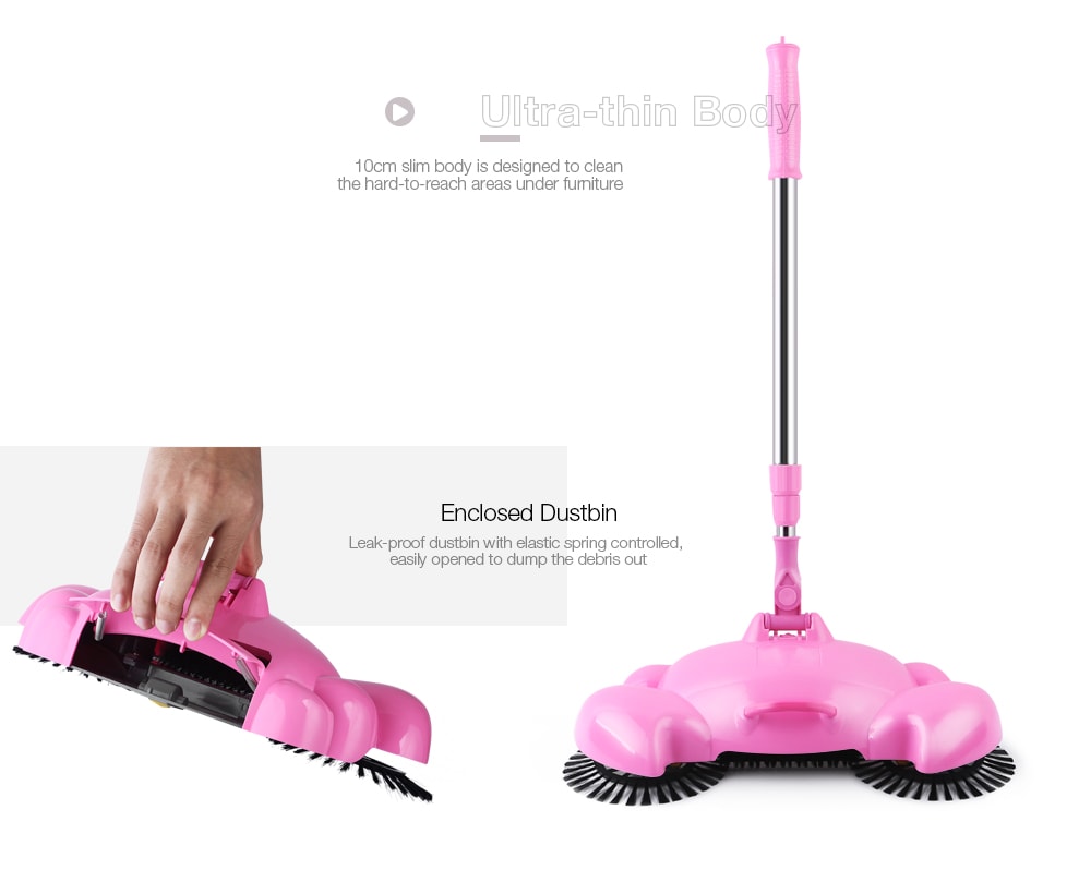 YJ800 Household Hand Push Broom 360 Degree Adjustable Sweeping Machine- Blue YJ800 Household Hand Push Broom 360 Degree Adjustable Sweeping Machine- Blue