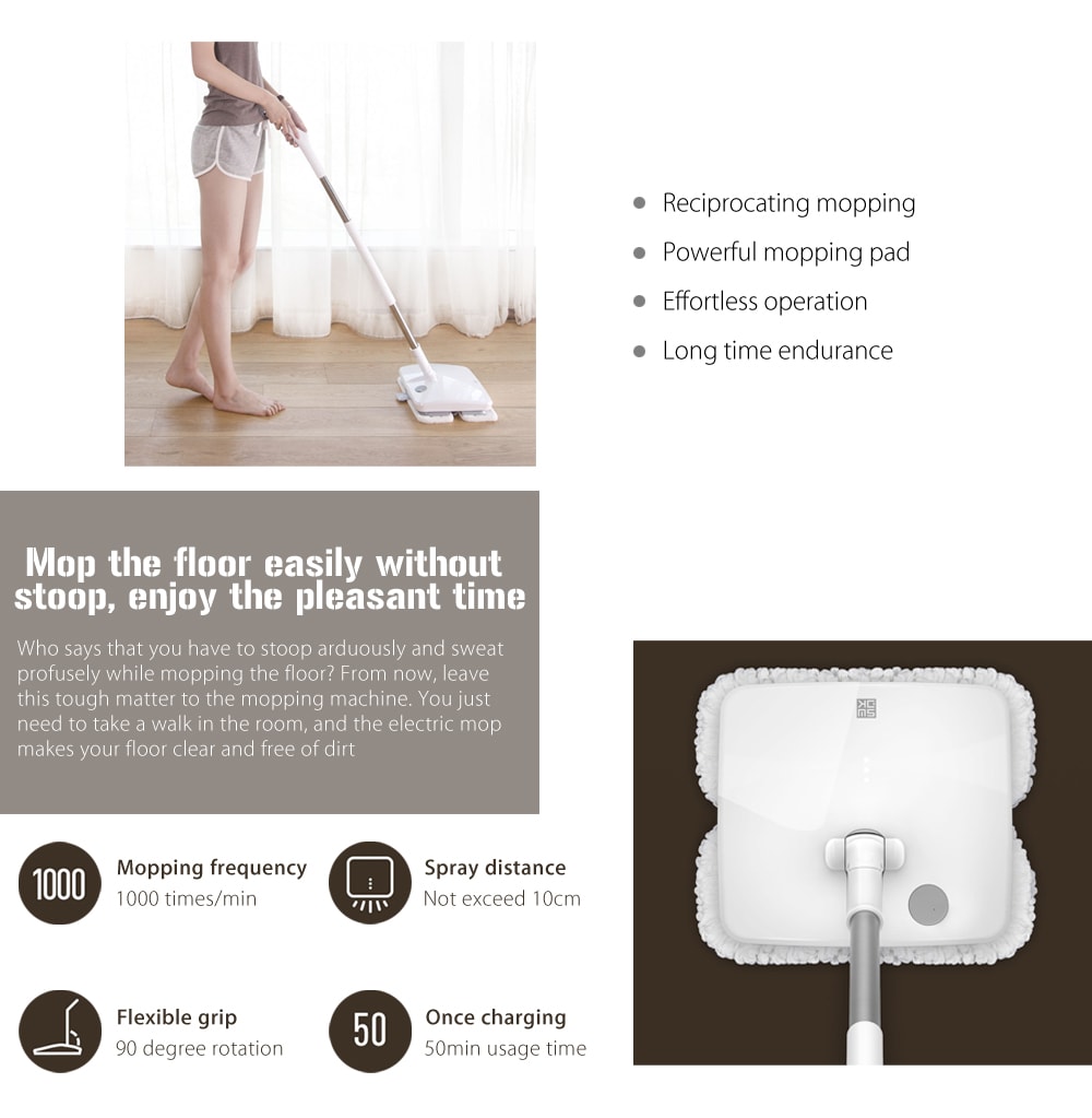 SWDK - D260 Wireless Handheld Electric Mop Floor Vibration Scrubber- White SWDK - D260 Wireless Handheld Electric Mop Floor Vibration Scrubber- White