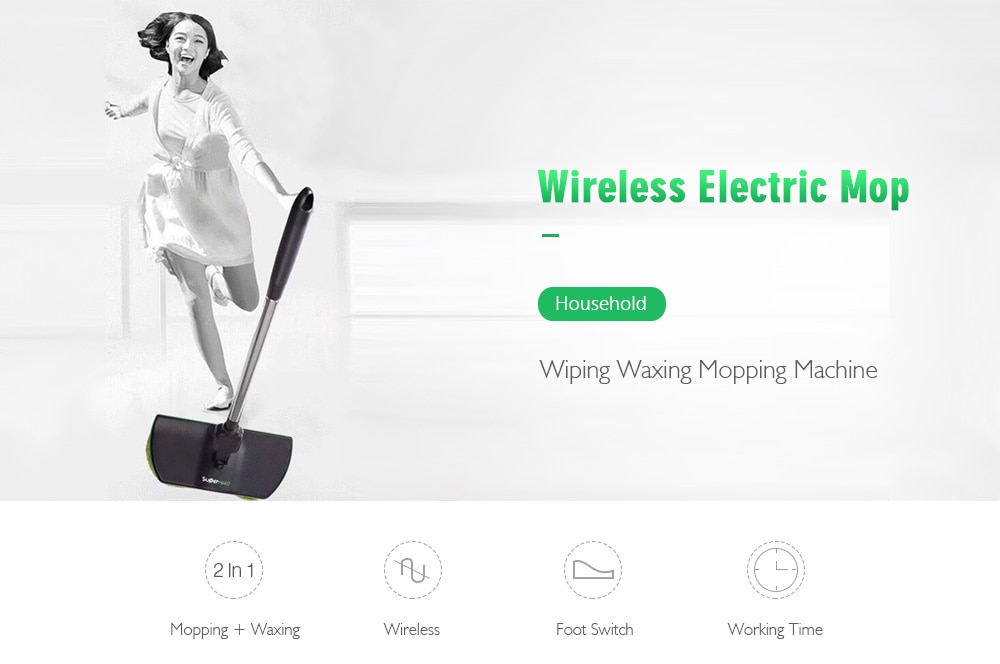 Wireless Electric Mop Household Wiping Waxing Mopping Machine- Black EU Plug Wireless Electric Mop Household Wiping Waxing Mopping Machine- Black EU Plug