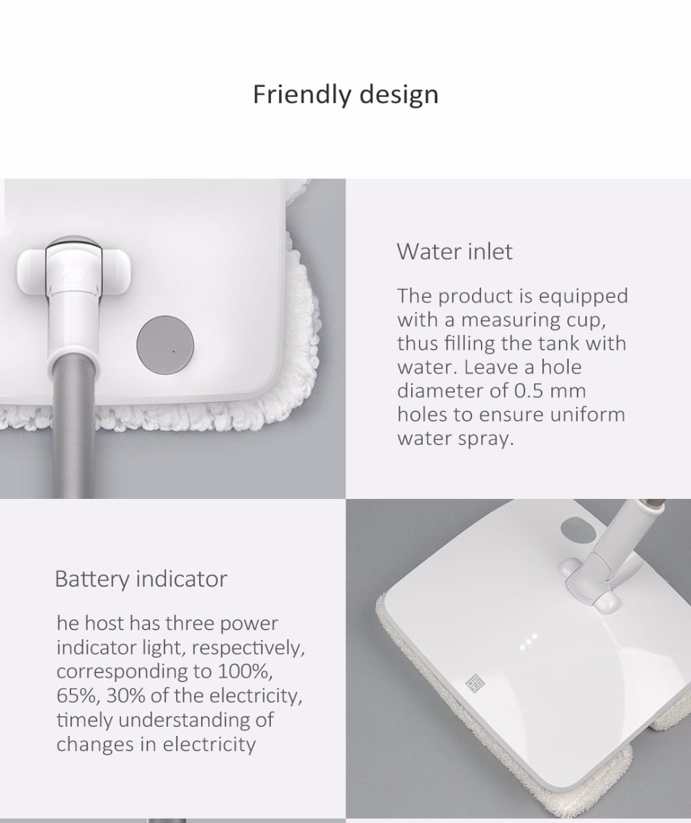 SWDK Handheld Wireless Electric Mop Machine with LED Light- White SWDK Handheld Wireless Electric Mop Machine with LED Light- White