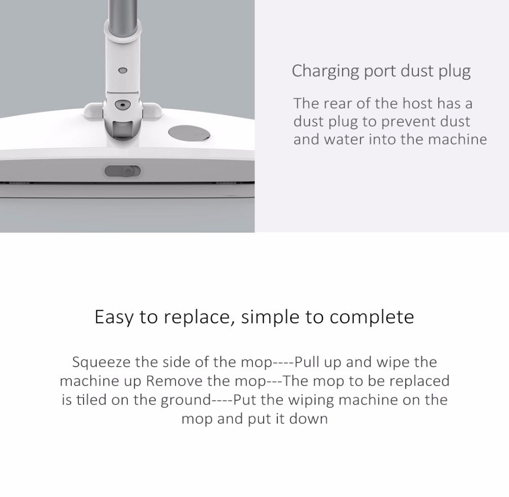 SWDK Handheld Wireless Electric Mop Machine with LED Light- White SWDK Handheld Wireless Electric Mop Machine with LED Light- White