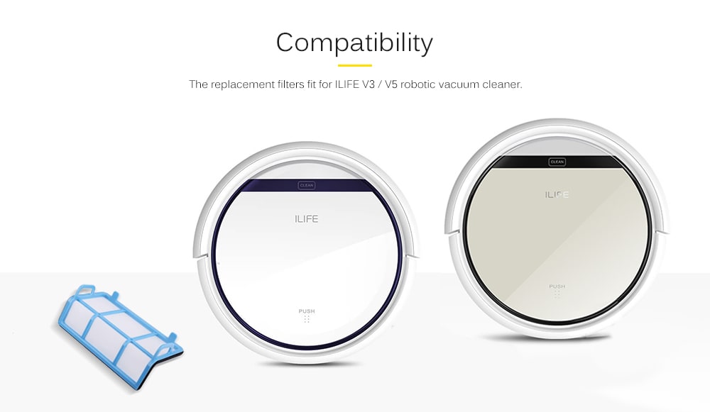 Professional Filter for ILIFE V3 V5 Robot Vacuum Cleaner Accessories- Blue and White Professional Filter for ILIFE V3 V5 Robot Vacuum Cleaner Accessories- Blue and White