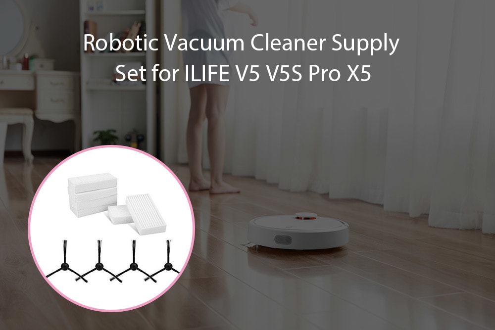 Professional Robot Vacuum Cleaner Accessories Set for ILIFE V5 V5S Pro X5 4PCS Side Brush and 6PCS Filter- Colormix Professional Robot Vacuum Cleaner Accessories Set for ILIFE V5 V5S Pro X5 4PCS Side Brush and 6PCS Filter- Colormix