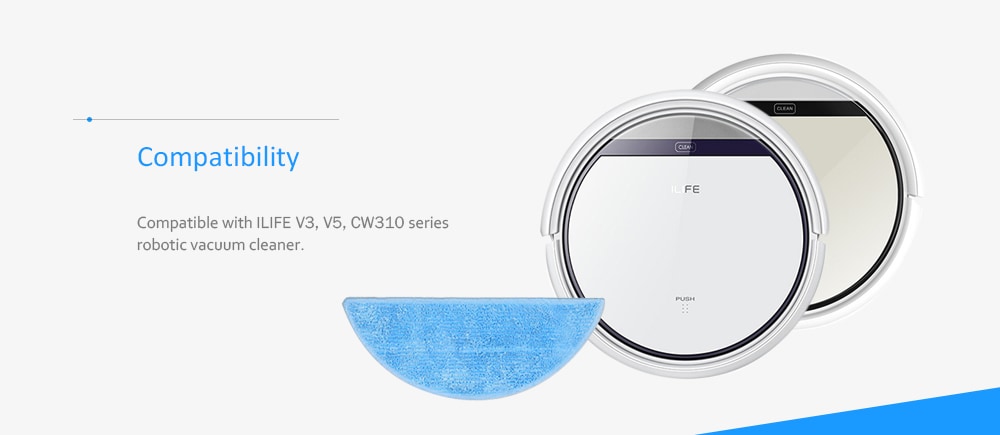 Original Practical Robotic Cleaner Mop for ILIFE V3 V5 CW310 Cleaning Machine Accessories- Azure Original Practical Robotic Cleaner Mop for ILIFE V3 V5 CW310 Cleaning Machine Accessories- Azure