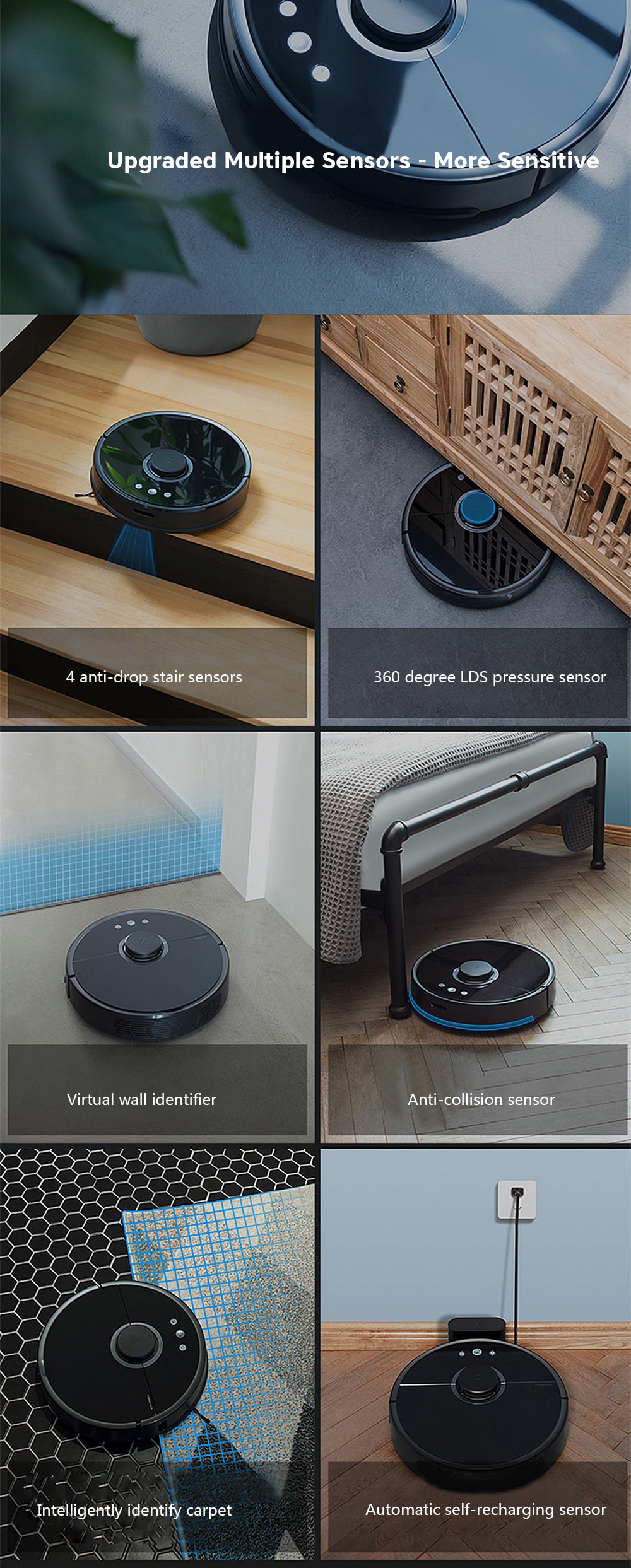 Roborock S55 Smart Vacuum Cleaner Intelligent Sensor System Path Planning- Black EU Plug Roborock S55 Smart Vacuum Cleaner Intelligent Sensor System Path Planning- Black EU Plug
