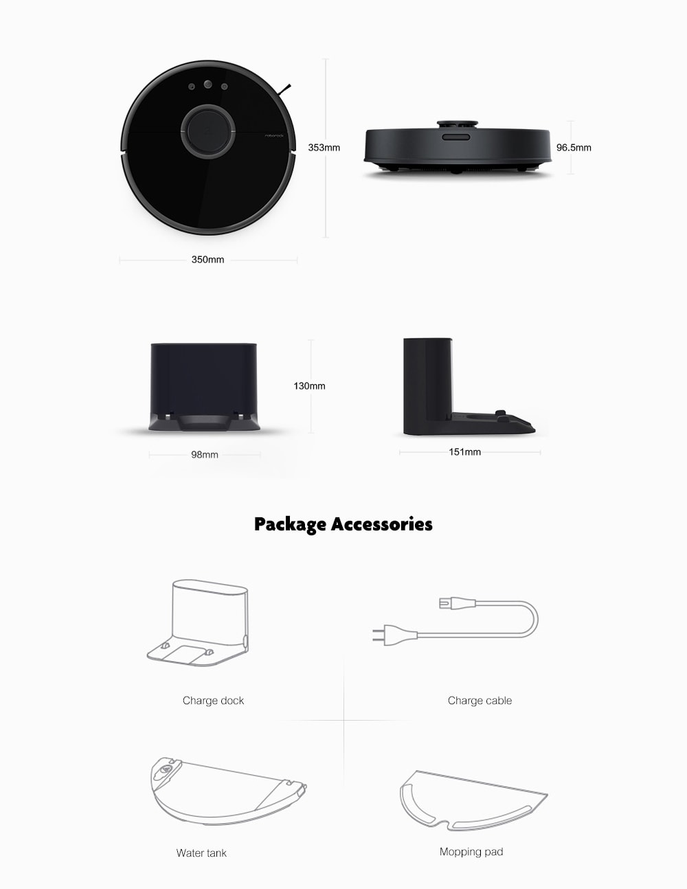 Roborock S55 Smart Robotic Vacuum Cleaner Intelligent Household Sweeper- Black Roborock S55 Smart Robotic Vacuum Cleaner Intelligent Household Sweeper- Black