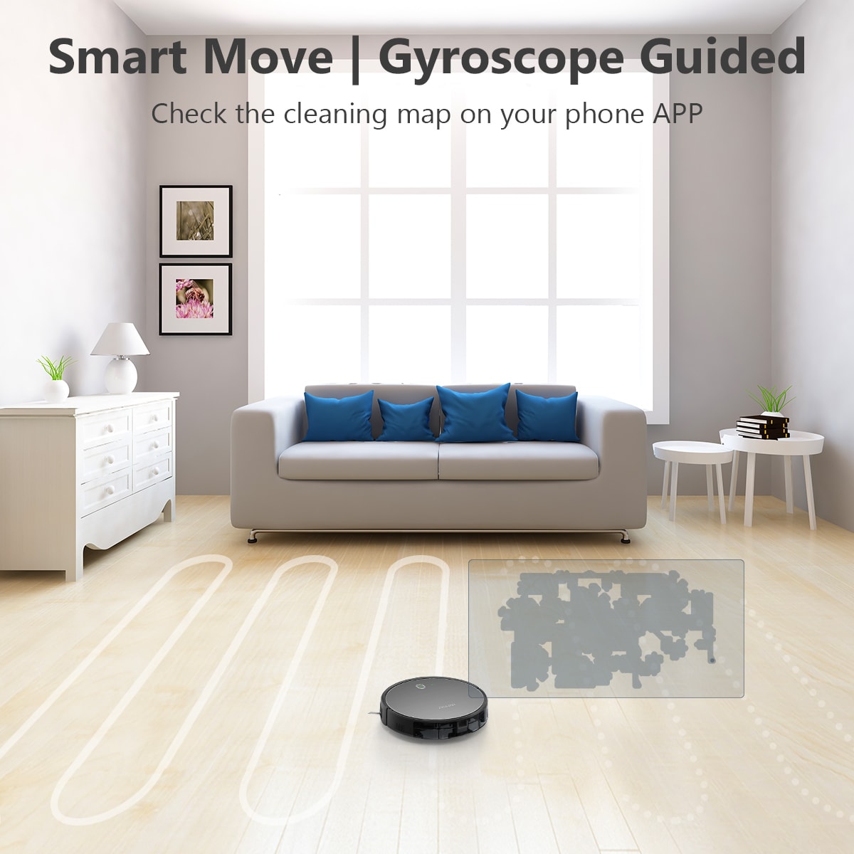 Ziglint D5 Gyroscope Navigation Robot Vacuum Cleaner- Dark Gray US Ziglint D5 Gyroscope Navigation Robot Vacuum Cleaner- Dark Gray US