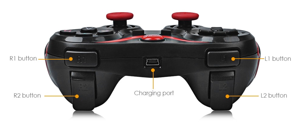 T3 Wireless Bluetooth 3.0 Gamepad Gaming Controller for Android System- Black T3 Wireless Bluetooth 3.0 Gamepad Gaming Controller for Android System- Black