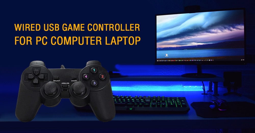 Wired USB Game Controller Joypad- Black Wired USB Game Controller Joypad- Black