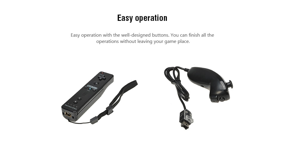 Hot Selling Remote Controller Built in Motion Plus Nunchuck for Nintendo Wii Game- Black Hot Selling Remote Controller Built in Motion Plus Nunchuck for Nintendo Wii Game- Black