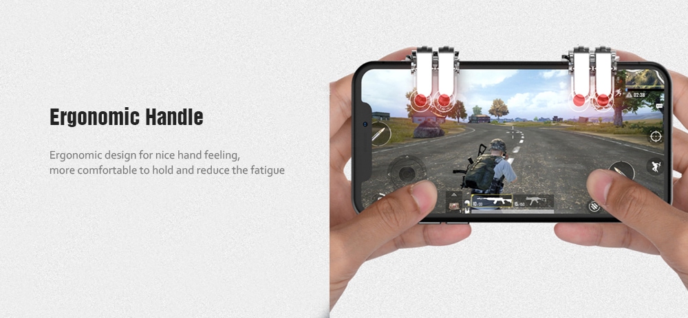 W6 Six Finger Gaming Trigger Fast Shooting Button Assist Gamepad 2pcs- Silver W6 Six Finger Gaming Trigger Fast Shooting Button Assist Gamepad 2pcs- Silver