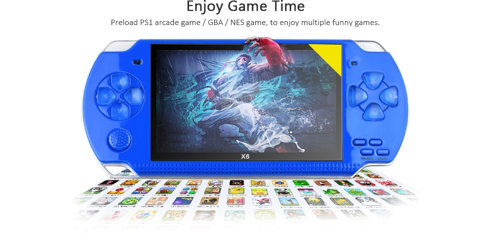 Portable PSP High Definition Handheld Game Machine 4.3 inch - Blue Portable PSP High Definition Handheld Game Machine 4.3 inch - Blue