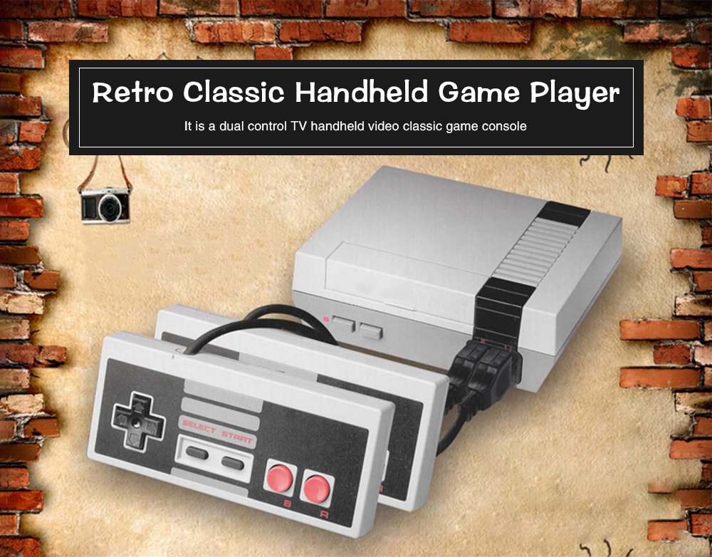 Retro Classic Handheld Game Player Built-in 500 Games- Gray Retro Classic Handheld Game Player Built-in 500 Games- Gray