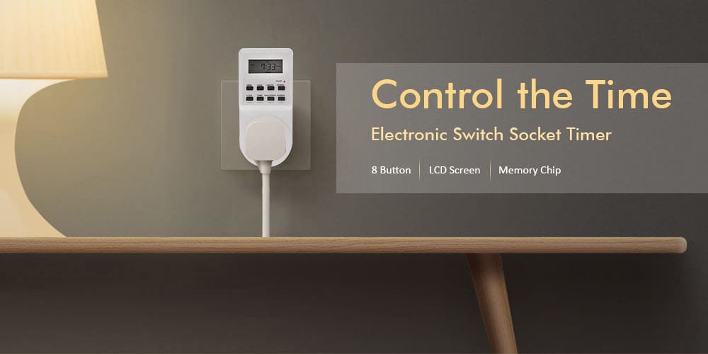 TS - T01 Digital LCD Random Function Electric Socket Timer - White TS - T01 Digital LCD Random Function Electric Socket Timer - White