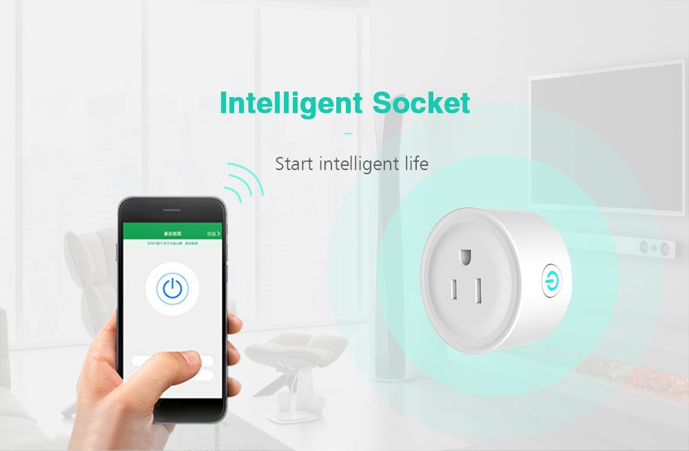 Wi-Fi Intelligent Socket Mini Wireless Remote Control Smart Plug Compatible with Amazon Alexa / Google Home / IFTTT- White Wi-Fi Intelligent Socket Mini Wireless Remote Control Smart Plug Compatible with Amazon Alexa / Google Home / IFTTT- White