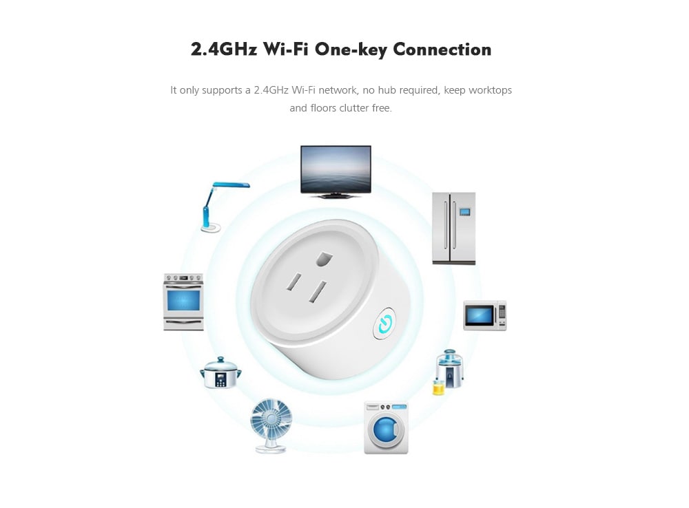 Wi-Fi Intelligent Socket Mini Wireless Remote Control Smart Plug Compatible with Amazon Alexa / Google Home / IFTTT- White Wi-Fi Intelligent Socket Mini Wireless Remote Control Smart Plug Compatible with Amazon Alexa / Google Home / IFTTT- White