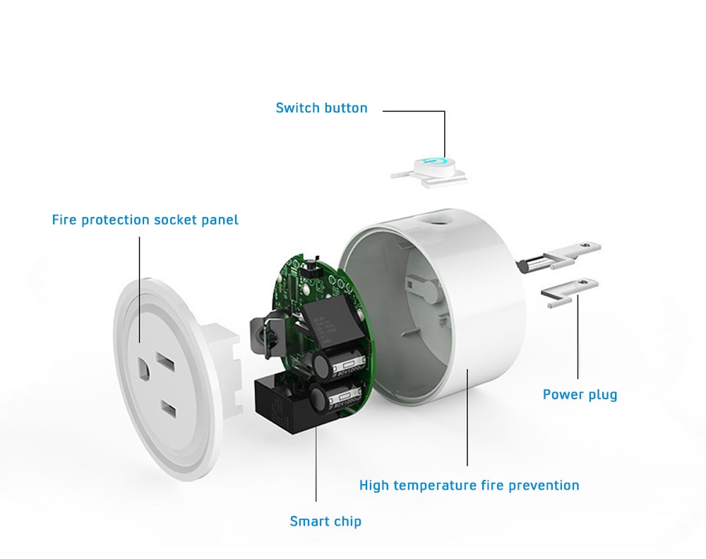 WiFi Smart Socket Remote Control Power Plug- White US Plug WiFi Smart Socket Remote Control Power Plug- White US Plug
