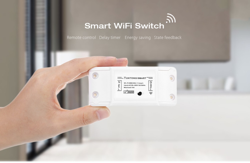 Smart WiFi Switch Wireless Universal Module Timer Via iOS Android Remote Control Works with Alexa Google Home - White Smart WiFi Switch Wireless Universal Module Timer Via iOS Android Remote Control Works with Alexa Google Home - White