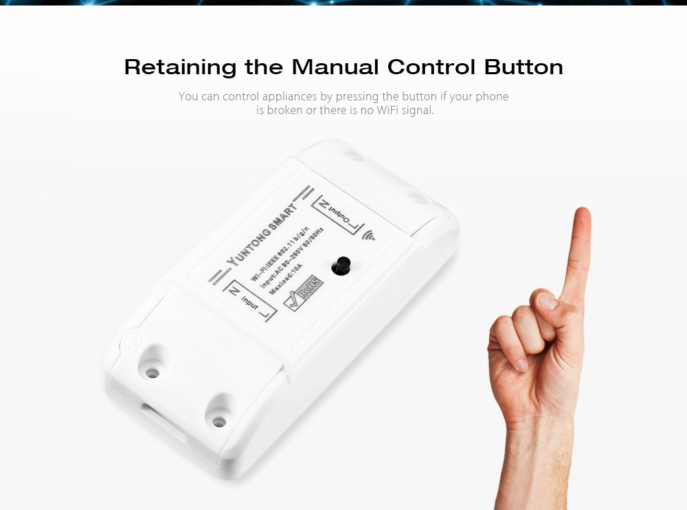 Smart WiFi Switch Wireless Universal Module Timer Via iOS Android Remote Control Works with Alexa Google Home - White Smart WiFi Switch Wireless Universal Module Timer Via iOS Android Remote Control Works with Alexa Google Home - White