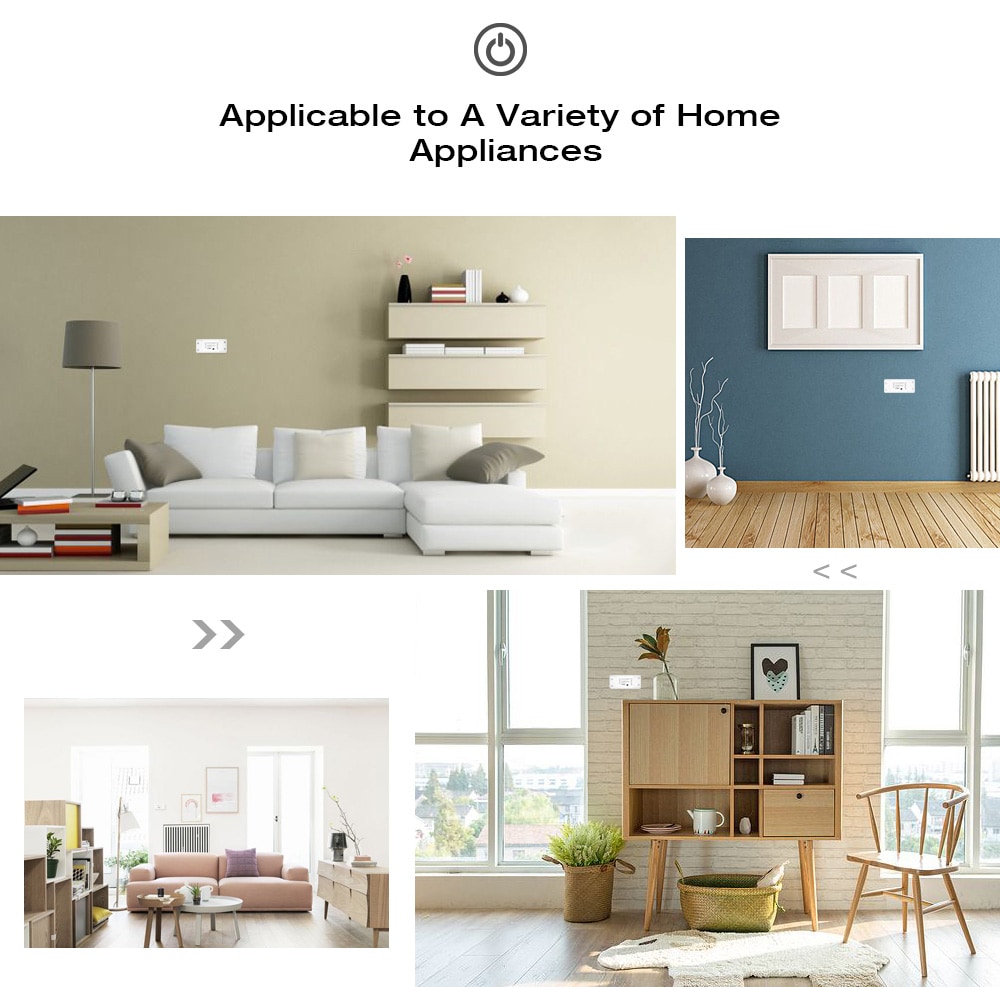 Smart WiFi Switch Wireless Universal Module Timer Via iOS Android Remote Control Works with Alexa Google Home - White Smart WiFi Switch Wireless Universal Module Timer Via iOS Android Remote Control Works with Alexa Google Home - White