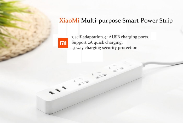 Original Xiaomi Smart Adaptation 3 USB 2.1A Power Strip with 3 Standard Sockets ( 250V )- Black Original Xiaomi Smart Adaptation 3 USB 2.1A Power Strip with 3 Standard Sockets ( 250V )- Black