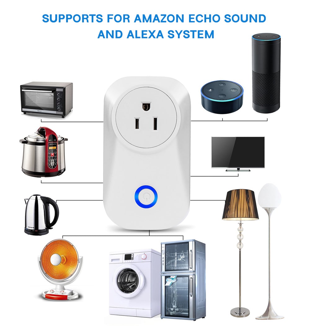 PS - 16 Timing Smart Switch Socket Wireless US WiFi Phone Remote Repeater AC Plug Outlet- White PS - 16 Timing Smart Switch Socket Wireless US WiFi Phone Remote Repeater AC Plug Outlet- White