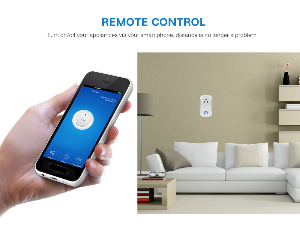 PS - 16 Timing Smart Switch Socket Wireless US WiFi Phone Remote Repeater AC Plug Outlet- White PS - 16 Timing Smart Switch Socket Wireless US WiFi Phone Remote Repeater AC Plug Outlet- White