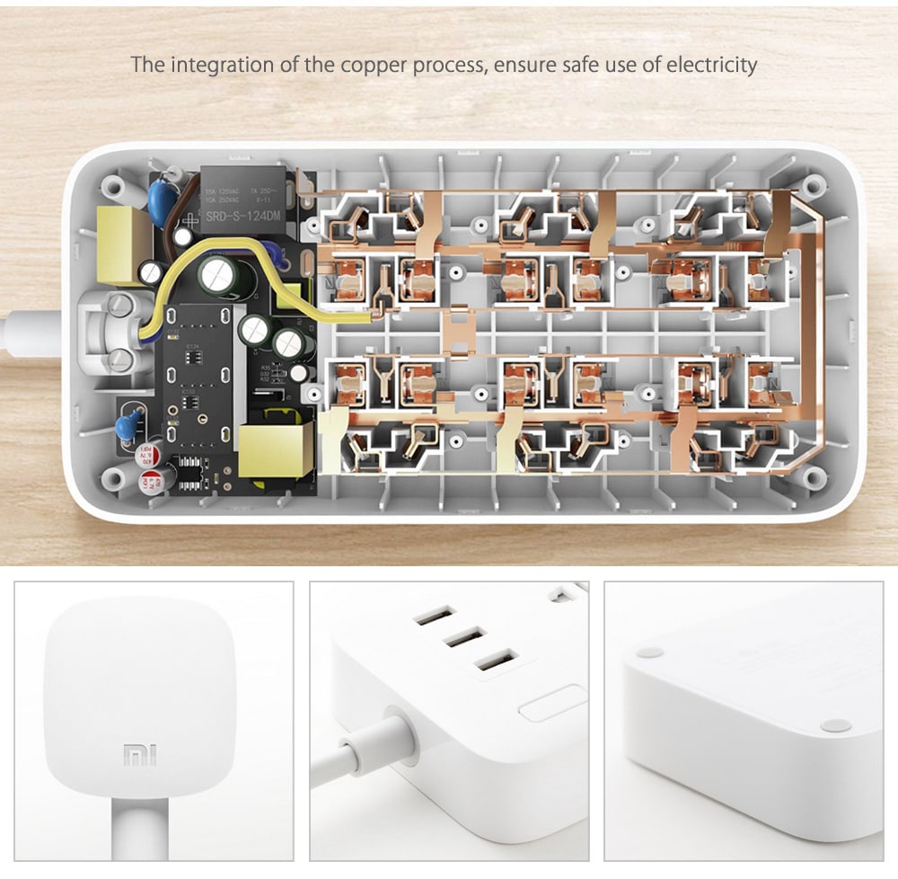 Original Xiaomi CXB6 - 1QM Charging Power Strip 6 Outlet- White Original Xiaomi CXB6 - 1QM Charging Power Strip 6 Outlet- White