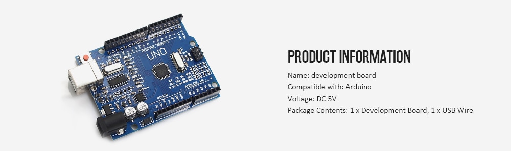 UNO R3 ATmega328P Development Board for Arduino- Blue UNO R3 ATmega328P Development Board for Arduino- Blue