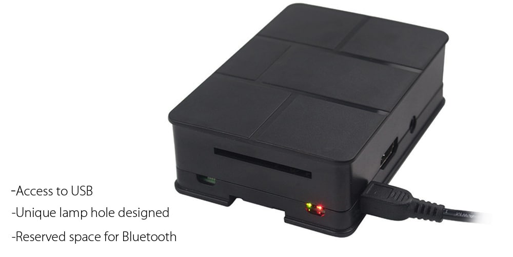 ABS Enclosure Case for Raspberry Pi 3 Model B with Heat Sink / Screwdriver- Black ABS Enclosure Case for Raspberry Pi 3 Model B with Heat Sink / Screwdriver- Black