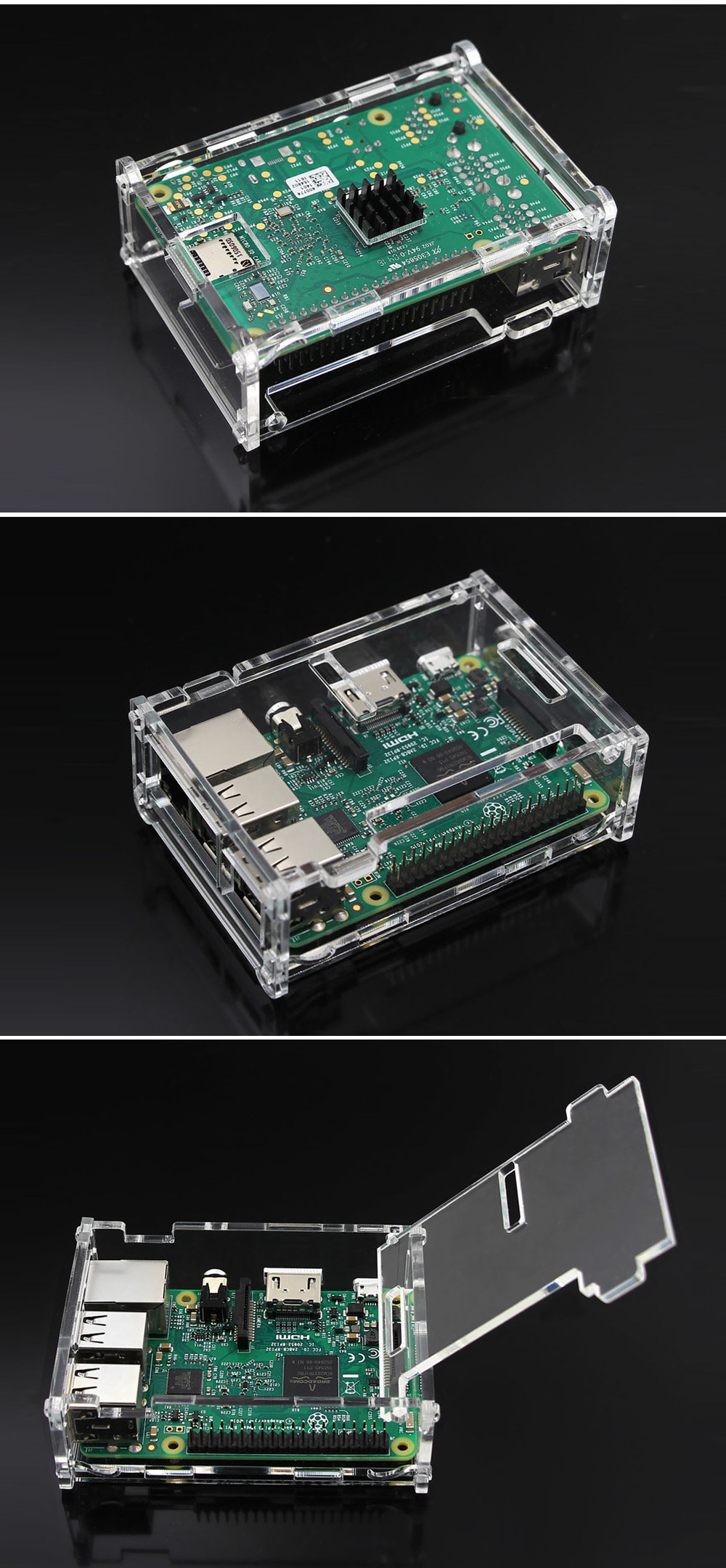 Protective Acrylic Case for Raspberry Pi 3B / 2B- Transparent Protective Acrylic Case for Raspberry Pi 3B / 2B- Transparent