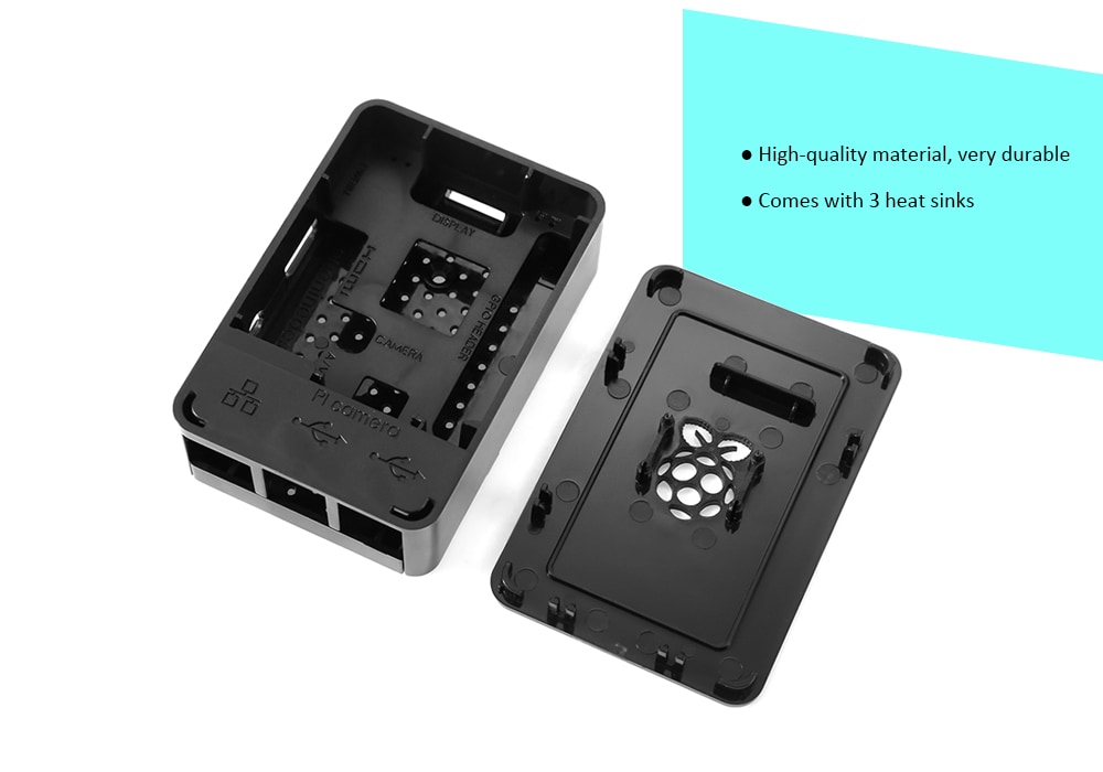 Raspberry Pi Protective Case Kit for Version 3 2 B+- Black Raspberry Pi Protective Case Kit for Version 3 2 B+- Black