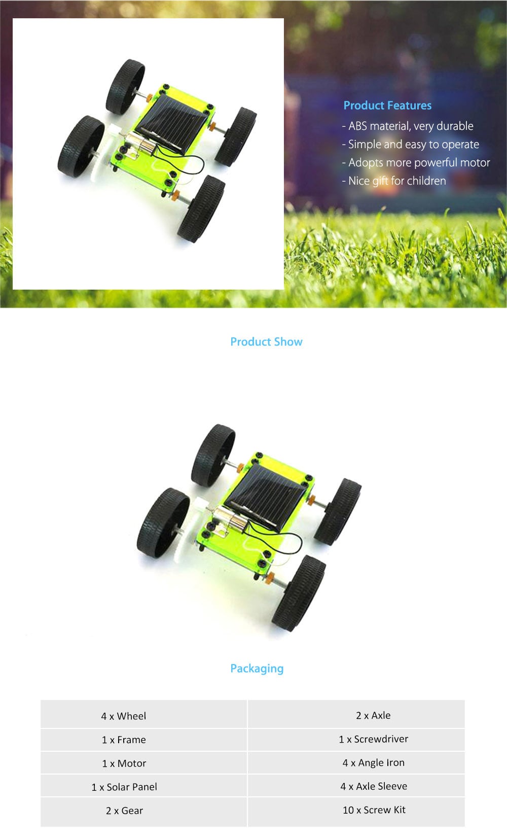 SC3B Creative Solar Car Model Assemble Toy DIY Projects- Colormix SC3B Creative Solar Car Model Assemble Toy DIY Projects- Colormix