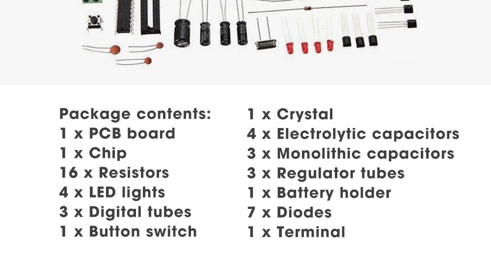 ZnDiy - BRY AT89C2051 DIY 6 Digital LED Electronic Clock Kit ( DC 6 - 12V )- Clover Green ZnDiy - BRY AT89C2051 DIY 6 Digital LED Electronic Clock Kit ( DC 6 - 12V )- Clover Green