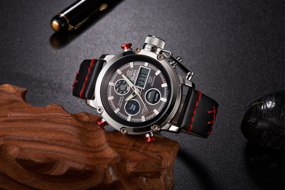 Oulm Dual Display Analog Digital Quartz Men Top Brand Luxury Gold Sports Watches- Multi-F Oulm Dual Display Analog Digital Quartz Men Top Brand Luxury Gold Sports Watches- Multi-F
