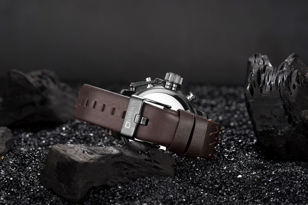 Oulm Dual Display Analog Digital Quartz Men Top Brand Luxury Gold Sports Watches- Multi-F Oulm Dual Display Analog Digital Quartz Men Top Brand Luxury Gold Sports Watches- Multi-F