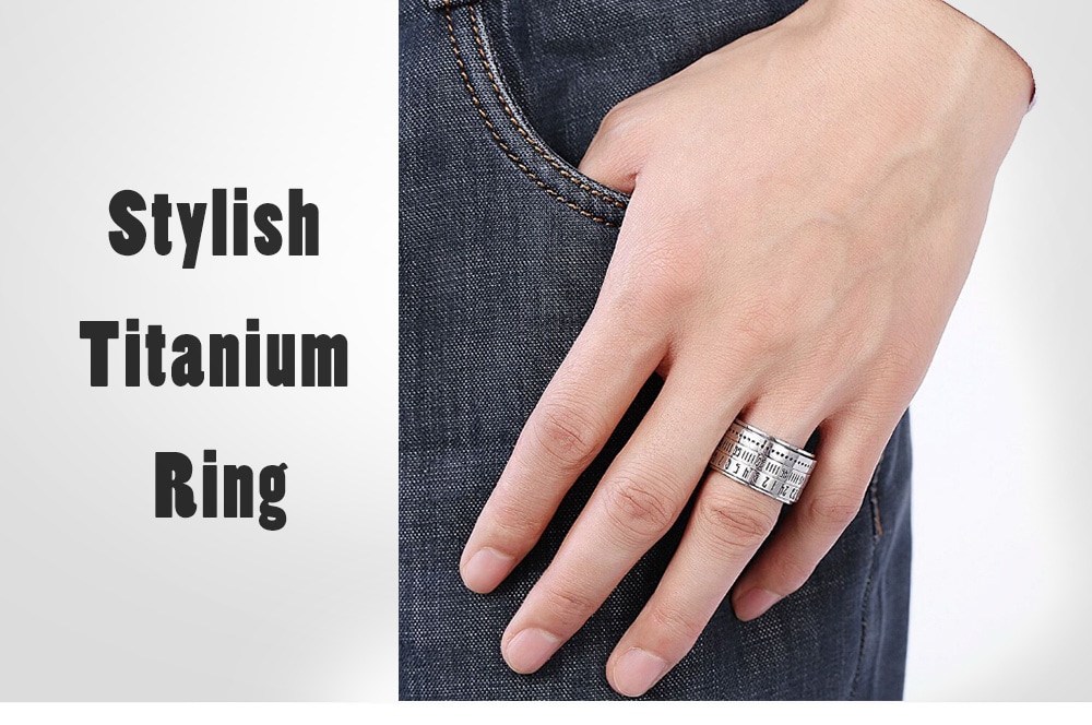 Stylish Titanium Ring of Time Swirling- Silver US 11 Stylish Titanium Ring of Time Swirling- Silver US 11