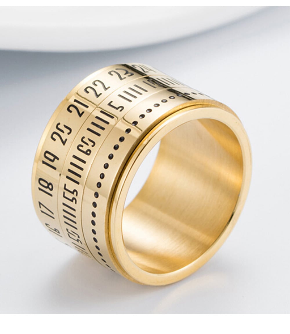 Stylish Titanium Ring of Time Swirling- Black US 11 Stylish Titanium Ring of Time Swirling- Black US 11