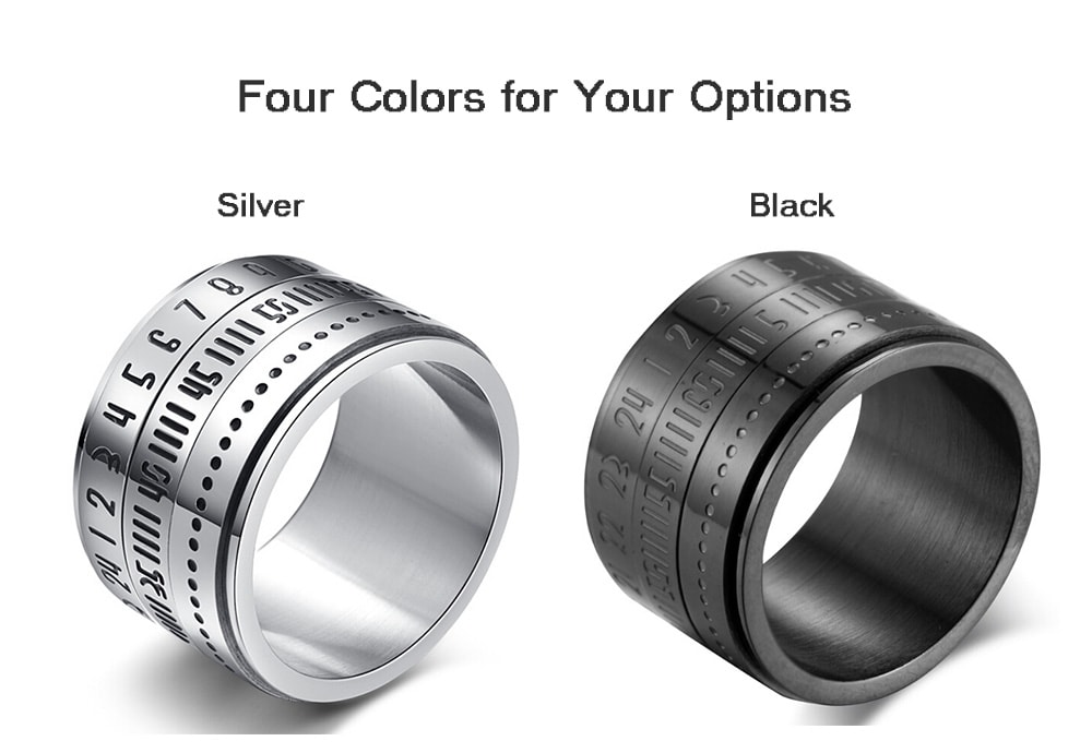 Stylish Titanium Ring of Time Swirling- Black US 11 Stylish Titanium Ring of Time Swirling- Black US 11