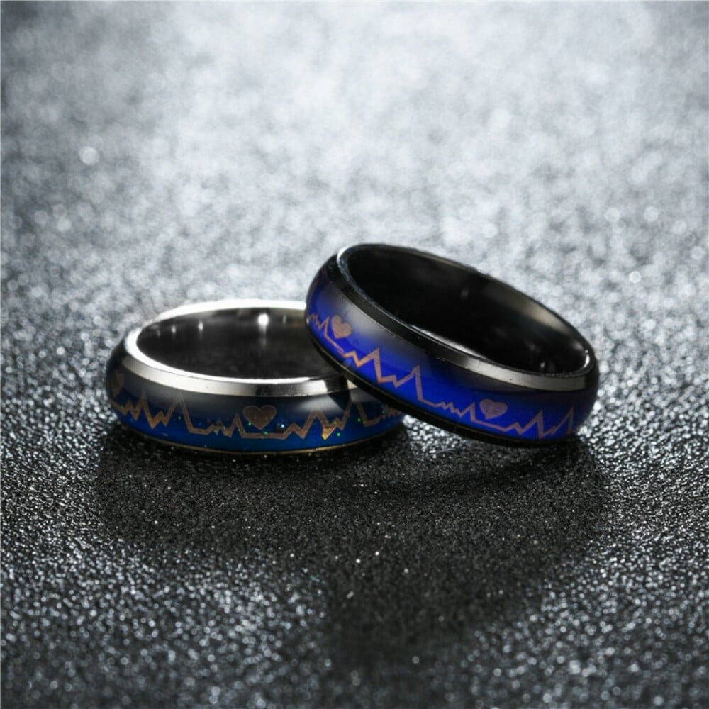 Titanium Steel Color Changing Mood Lovers Ring for Lovers Romantic- Gold US 6 Titanium Steel Color Changing Mood Lovers Ring for Lovers Romantic- Gold US 6