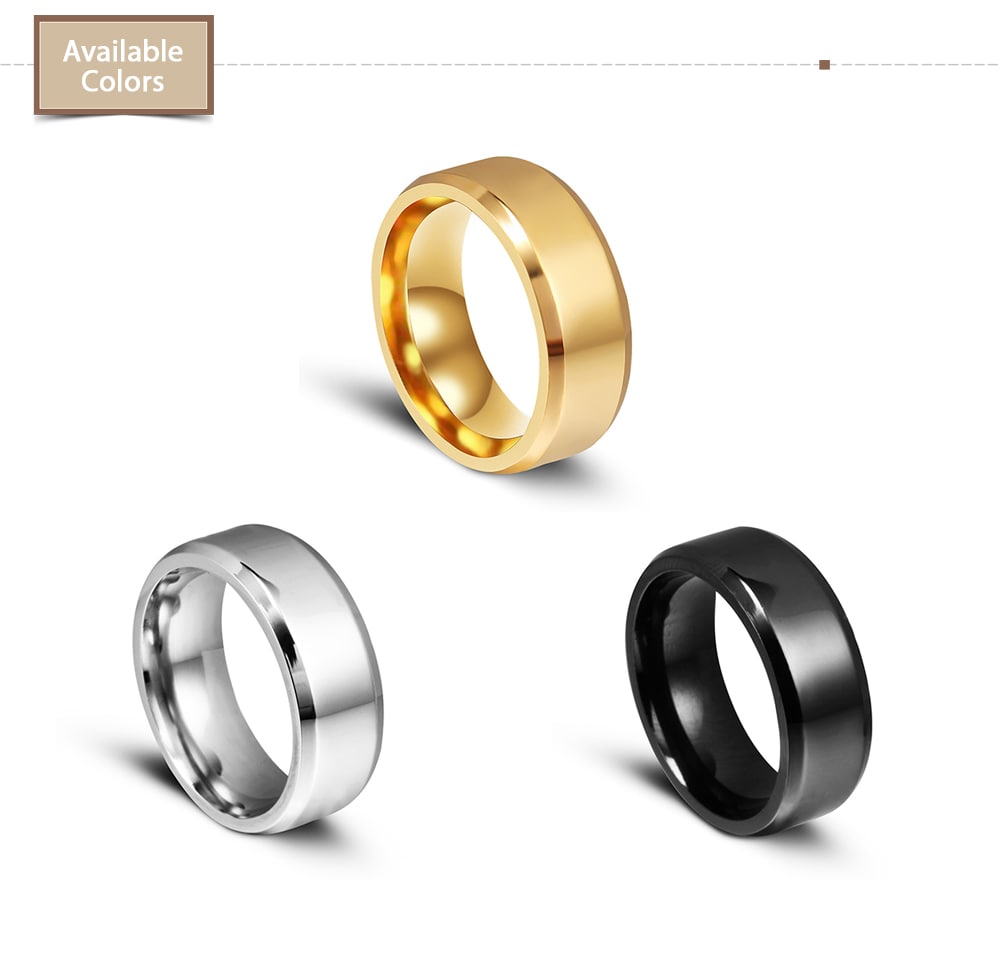 Unisex 8MM Fashionable Titanium Steel Ring- Silver 9 Unisex 8MM Fashionable Titanium Steel Ring- Silver 9