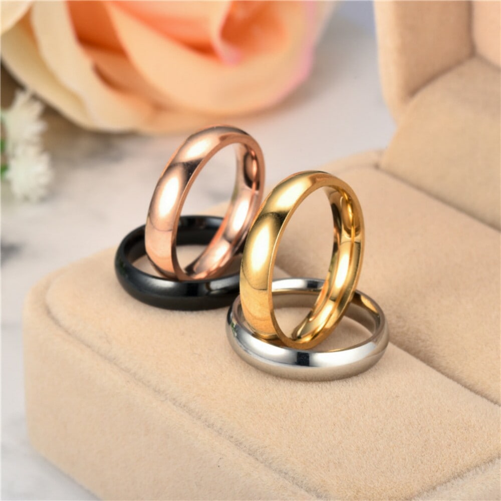 Simple Titanium Steel Cambered Surface Ring Stainless Steel Glaze Ring- Silver US 8 Simple Titanium Steel Cambered Surface Ring Stainless Steel Glaze Ring- Silver US 8