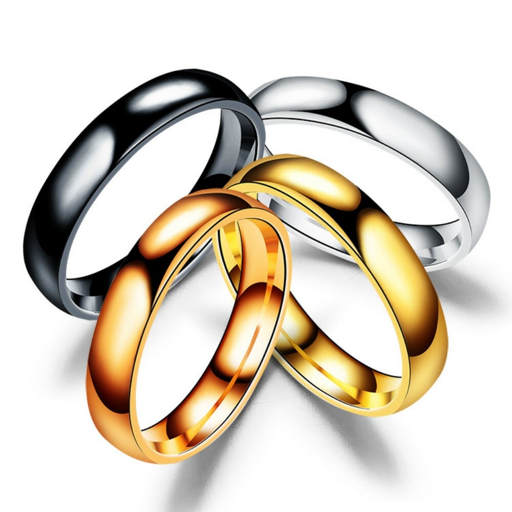 Simple Titanium Steel Cambered Surface Ring Stainless Steel Glaze Ring- Silver US 11 Simple Titanium Steel Cambered Surface Ring Stainless Steel Glaze Ring- Silver US 11