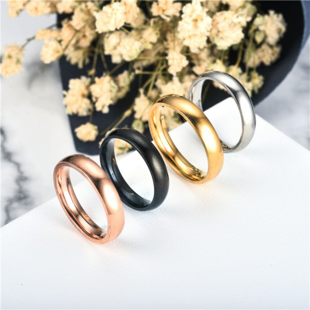 Simple Titanium Steel Cambered Surface Ring Stainless Steel Glaze Ring- Silver US 11 Simple Titanium Steel Cambered Surface Ring Stainless Steel Glaze Ring- Silver US 11