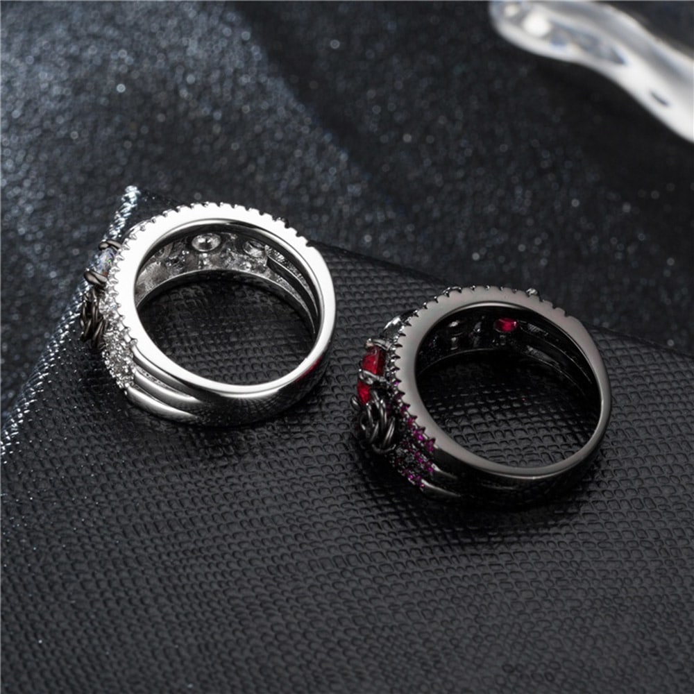 Women Men Punk Skull Jewelry Ring Charm White Red Blue Green Cubic Zirconia Ring- Red US 6 Women Men Punk Skull Jewelry Ring Charm White Red Blue Green Cubic Zirconia Ring- Red US 6