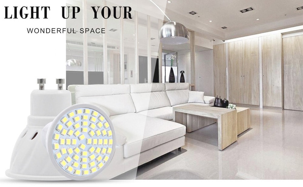 YouOKLight GU10 350LM LED 60 x SMD2835 Spot Bulb- Cold White 1Pc YouOKLight GU10 350LM LED 60 x SMD2835 Spot Bulb- Cold White 1Pc